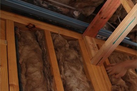 Image of new insulation, symbolizing that Northern Pest provides cleanup and repair services for wildlife damage.